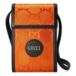 GUCCI Off The Grid OTG Environmental Friendly Series Logo Leather Logo Nylon Shoulder Messenger Bag Mini Unisex / Orange / Black 625599-H9HAN-7560
