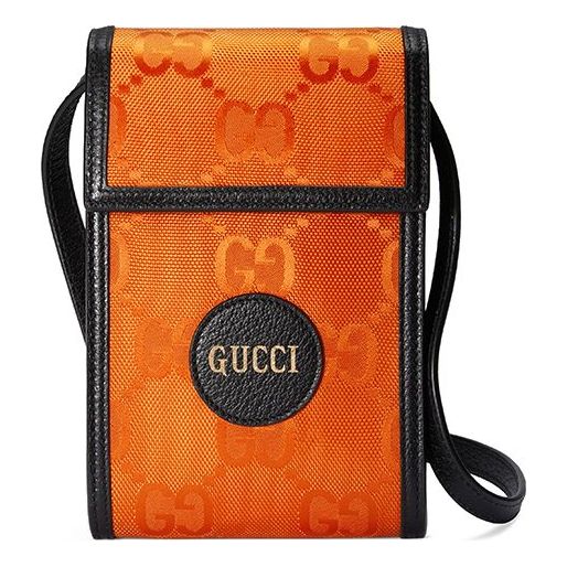GUCCI Off The Grid OTG Environmental Friendly Series Logo Leather Logo Nylon Shoulder Messenger Bag Mini Unisex / Orange / Black 625599-H9HAN-7560