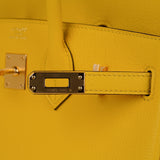 Hermes Birkin 25 Bag Jaune de Naples Novillo Leather Gold Hardware