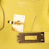 Hermes Birkin 25 Bag Lime Gold Hardware Swift Leather