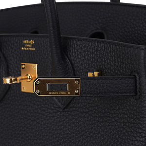 Hermes Birkin 25 Bag Black Togo Leather with Gold Hardware