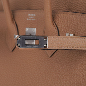 Hermes Birkin 25 Bag Chai Togo Leather with Palladium Hardware