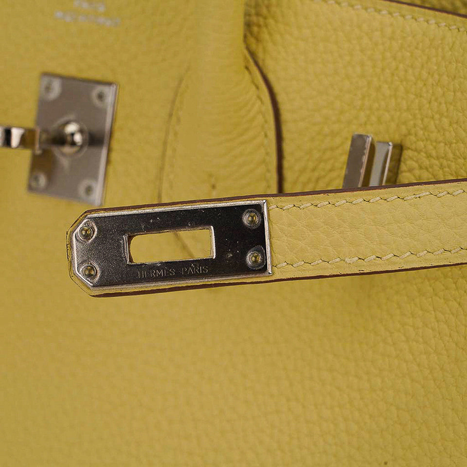 Hermes Birkin 25 Bag Jaune Poussin Togo Leather with Palladium Hardware