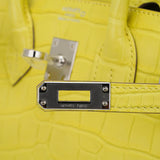 Hermes Birkin 25 Bag Lime Matte Alligator with Palladium Hardware