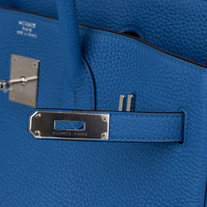 Hermes Birkin 35 Hermes Bag Rich Blue Izmir Clemence Palladium