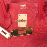 Hermes Birkin 35 Bag Vermillion Red Togo Leather with Gold Hardware