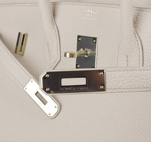 Hermes Birkin 35 Bag Beton Clemence Palladium Hardware