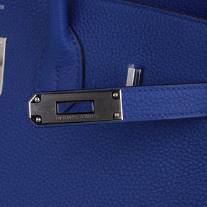 Hermes Birkin 35 Bag Blue de France Togo Leather with Palladium Hardware