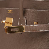 Hermes Birkin 35 Bag Etoupe Gold Hardware Togo Leather Neutral Taupe