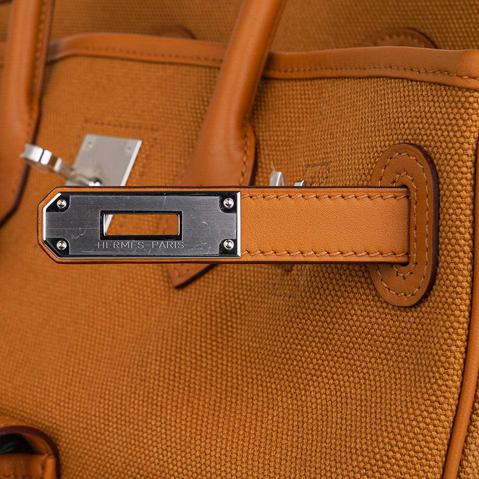 Hermes Limited Edition Birkin 35 Bag Cargo Sesame Toile Goeland & Swift Leather with Palladium Hardware