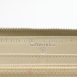 CHANEL Matelasse Long Wallet Enamel Gray CC Auth 34534