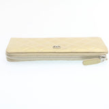 CHANEL Matelasse Long Wallet Enamel Gray CC Auth 34534