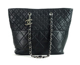 Chanel In The Business Tote Quilted Lambskin North South Black. Beautiful