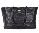 CHANEL On The Road Glazed Calfskin Leather Tote Bag