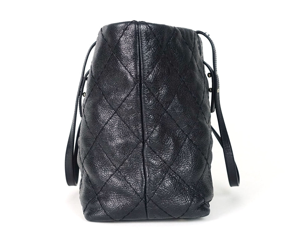 CHANEL On The Road Glazed Calfskin Leather Tote Bag