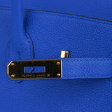 Hermes Birkin 35 Bag Blue Zellige Gold Hardware Togo Leather