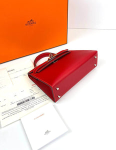 Hermes Kelly 20 Mini Sellier Bag red Epsom Gold Hardware