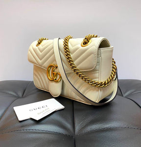 Gucci GG Marmont small cross-body bag white