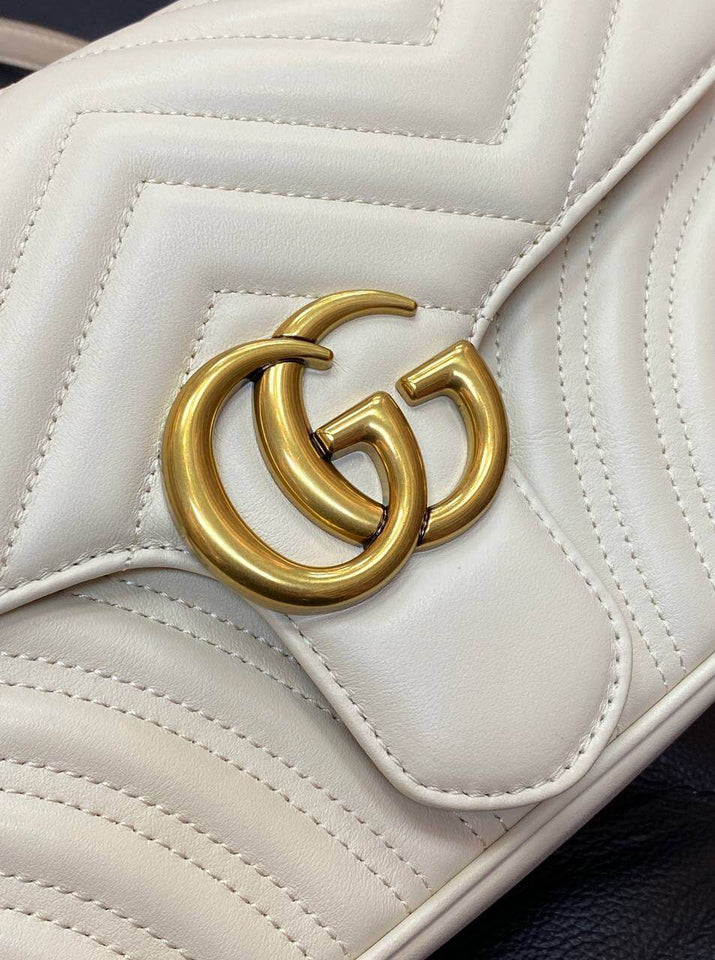 Gucci GG Marmont small cross-body bag white