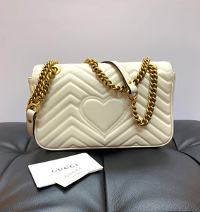 Gucci GG Marmont small cross-body bag white