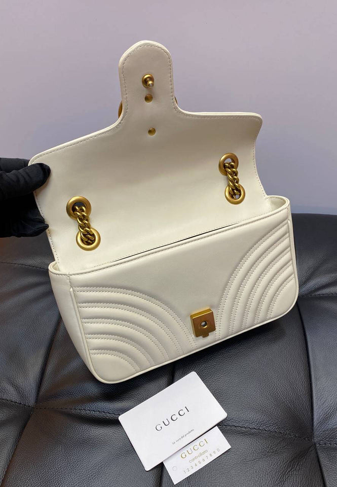 Gucci GG Marmont small cross-body bag white