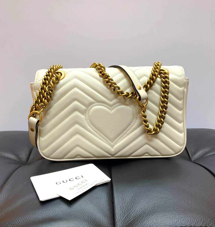 Gucci GG Marmont small cross-body bag white