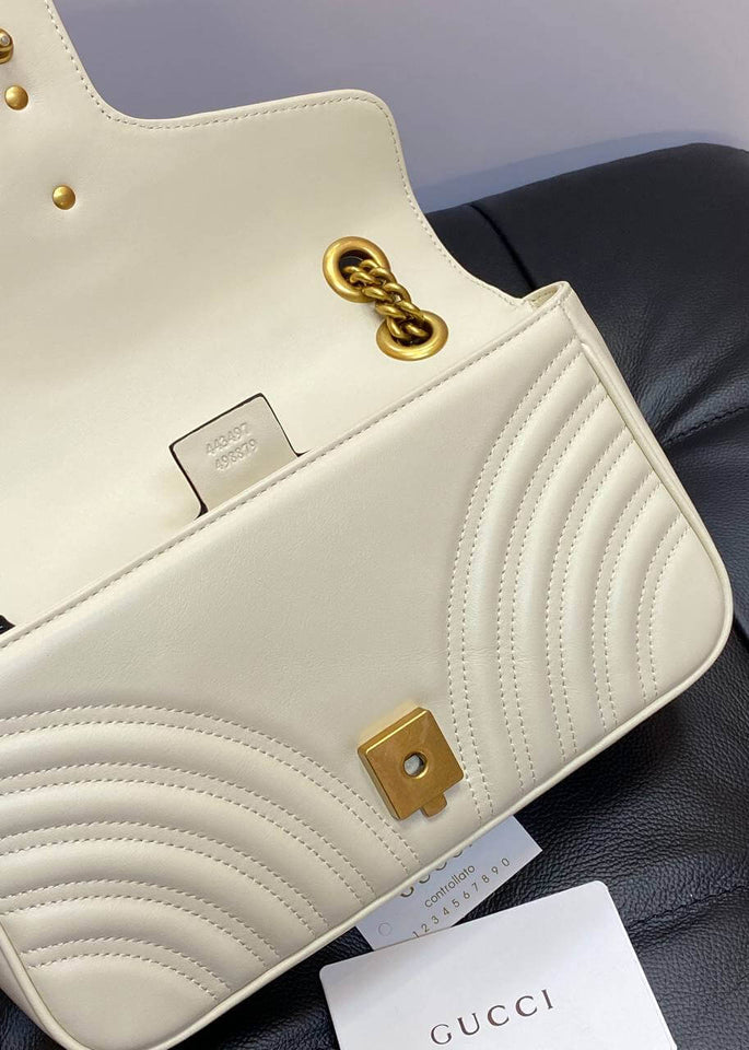 Gucci GG Marmont small cross-body bag white