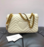 Gucci GG Marmont small cross-body bag white