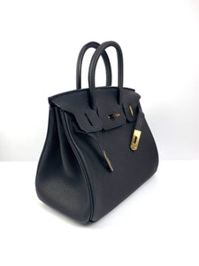 Hermes Birkin 30 Biscuit Togo Leather Black Gold Hardware