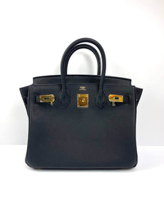 Hermes Birkin 30 Biscuit Togo Leather Black Gold Hardware