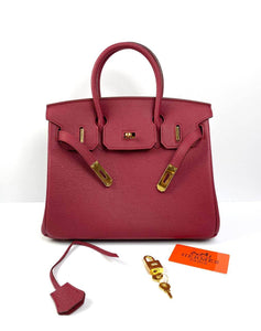 Hermes Birkin 30 Biscuit Togo Leather red Gold Hardware