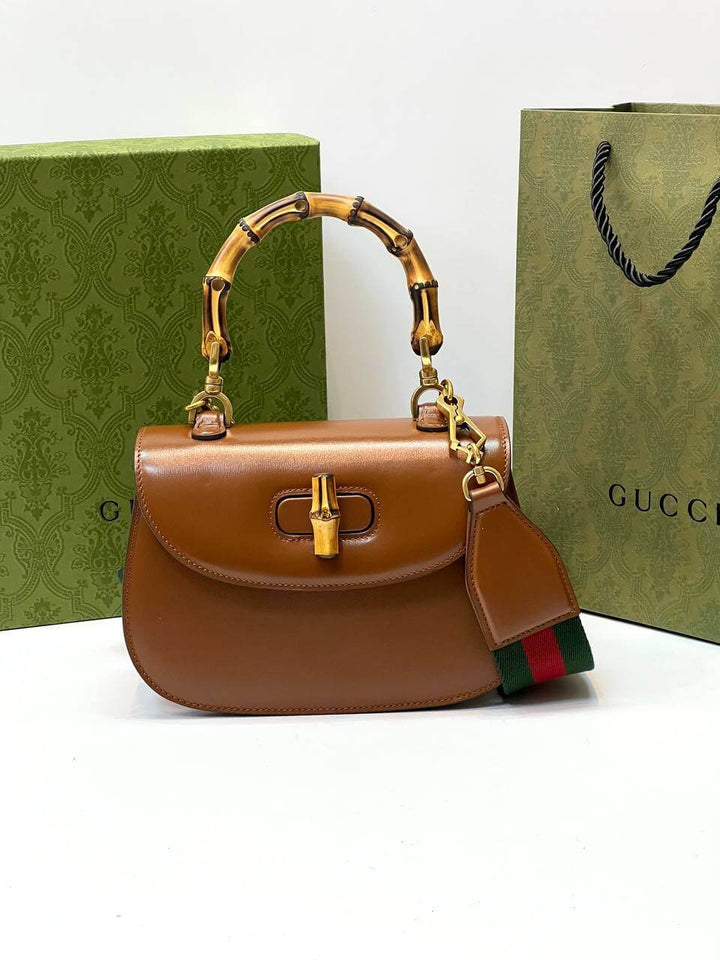 Gucci Bamboo 1947 mini top handle bag brown