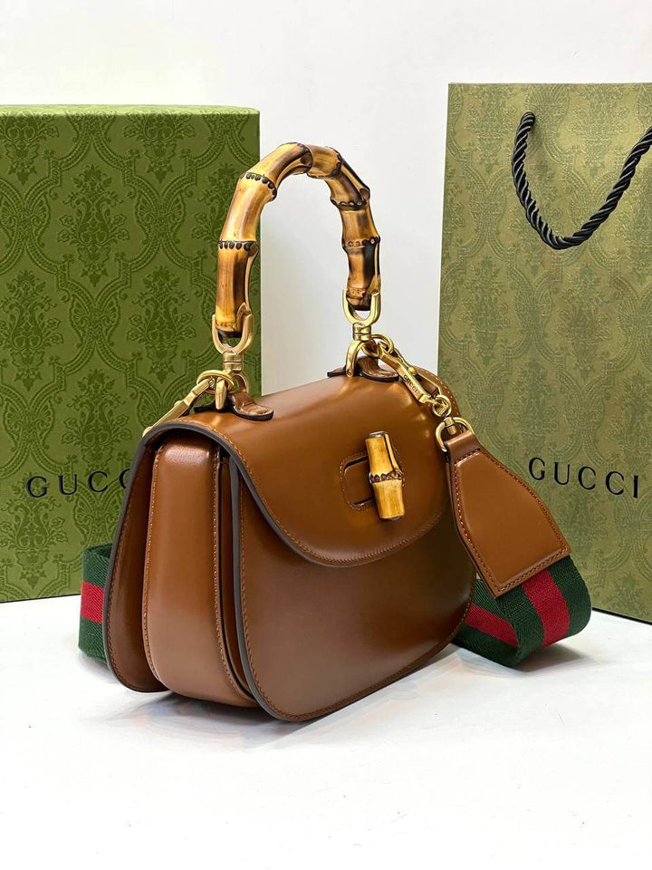 Gucci Bamboo 1947 mini top handle bag brown