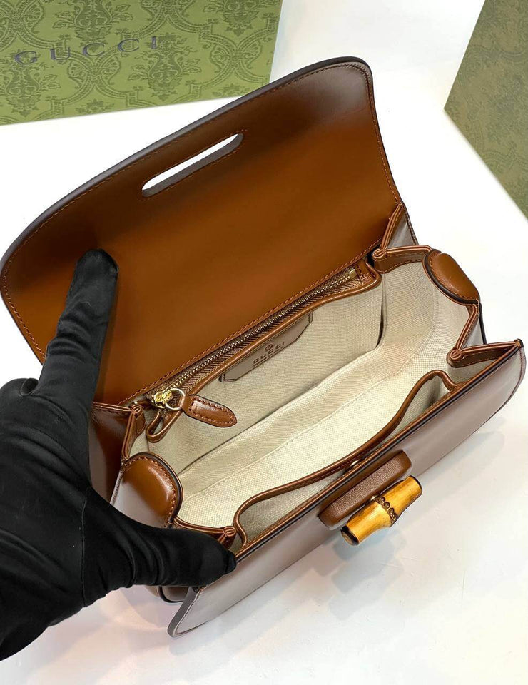Gucci Bamboo 1947 mini top handle bag brown