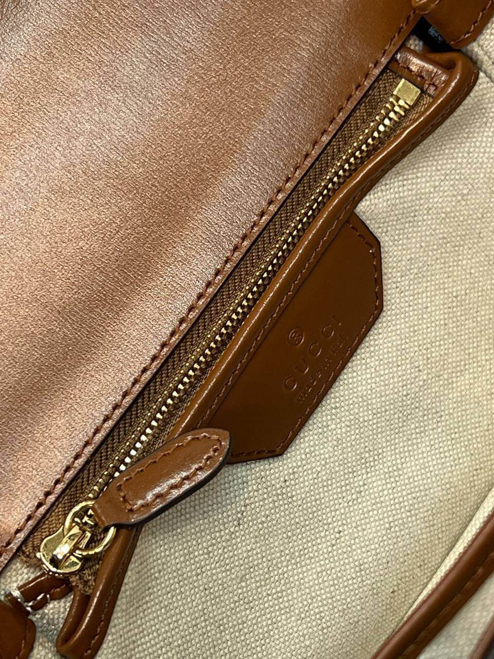Gucci Bamboo 1947 mini top handle bag brown