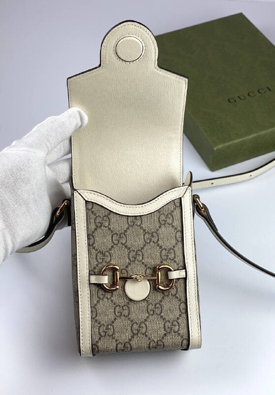Gucci Horsebit 1955 mini bag white
