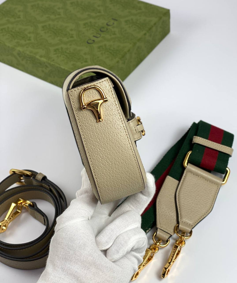Gucci Horsebit 1955 shoulder bag white