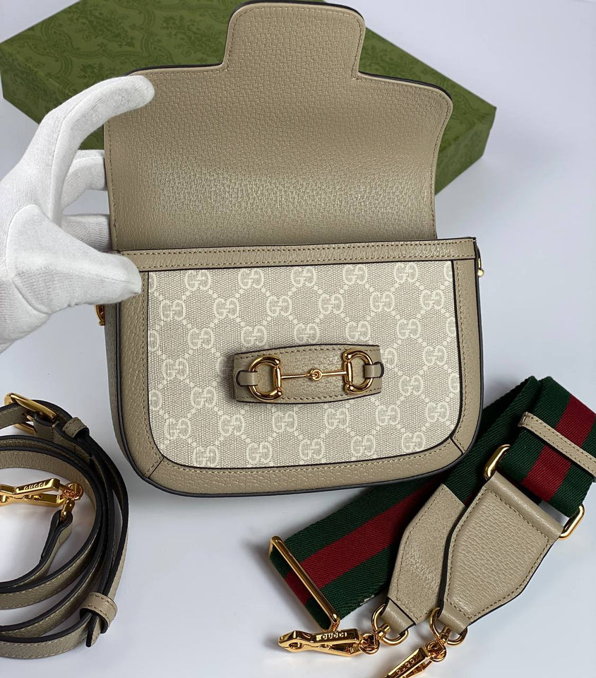Gucci Horsebit 1955 shoulder bag white