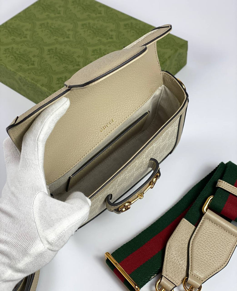Gucci Horsebit 1955 shoulder bag white