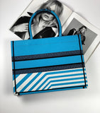 MEDIUM DIOR BOOK TOTE Bright Blue and Bright Pink D-Jungle