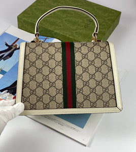 Gucci Ophidia small top handle bag beige