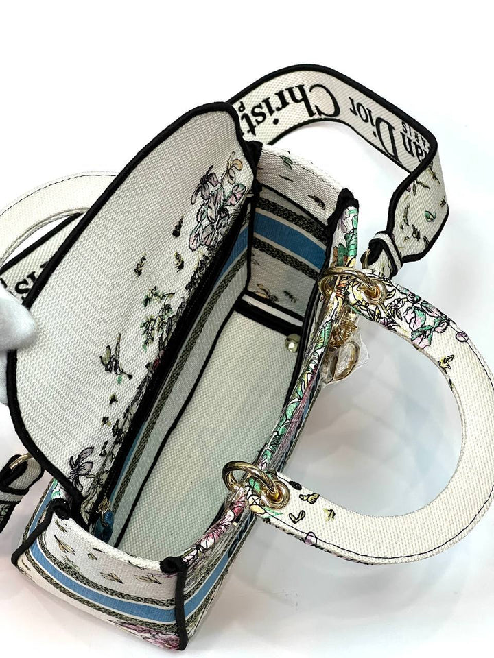 Dior MEDIUM LADY D-LITE BAG Latte Multicolor