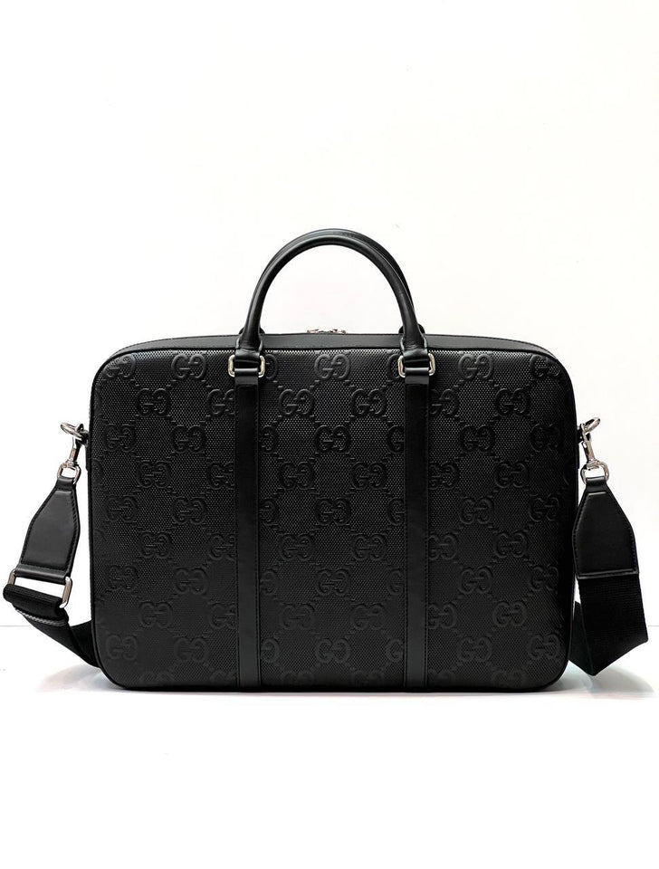 Gucci GG embossed Men's briefcase black