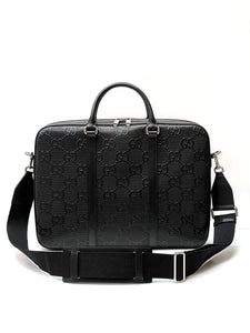 Gucci GG embossed Men's briefcase black