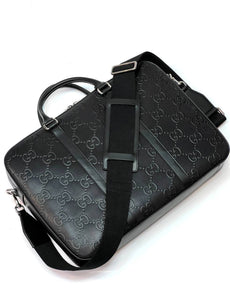 Gucci GG embossed Men's briefcase black