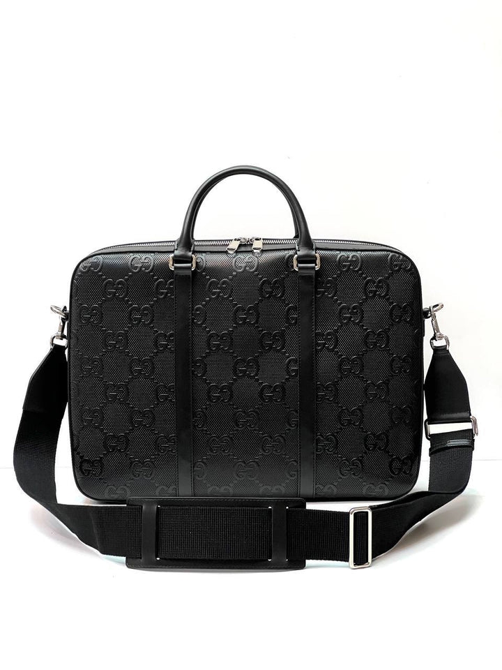 Gucci GG embossed Men's briefcase black