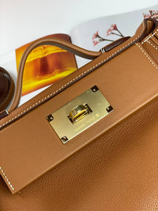 Hermes 24/24 Bag Evercolor with Swift 21  brown Gold Hardware