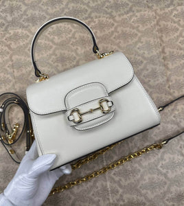 Gucci Horsebit 1955 mini bag white leather