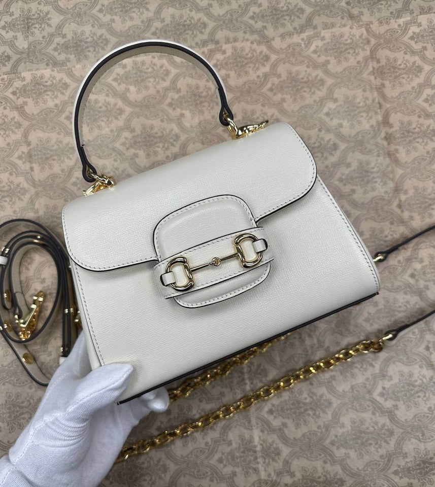 Gucci Horsebit 1955 mini bag white leather