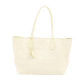 CHRISTIAN DIOR Panarea Tote Bag Coated Canvas White  rd1228